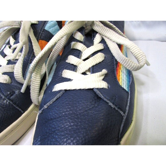 Soludos Womens Shoes Blue Leather Rainbow Wave  Chill Out Sneakers 8.5 - Picture 6 of 12